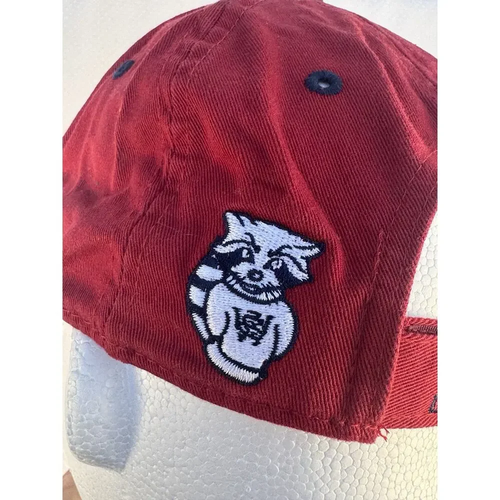 Southwestern Oregon SWOCC Lakers Baseball Hat Men's One-Size Red w/ Rocky Racoon - Picture 5 of 7